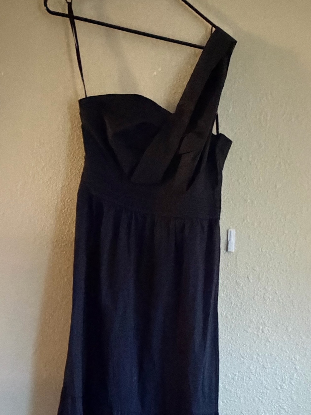 New York & Company Black One-Shoulder Maxi Gown